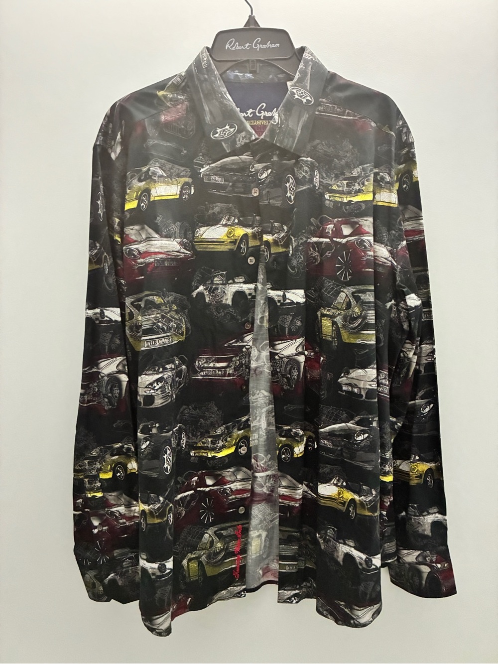 Robert Graham MR SMITH Men’s Black Graphic Car-Print Button-Up Shirt Jacket